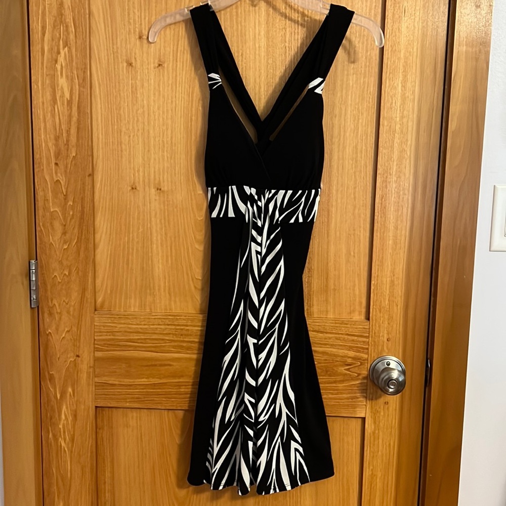 XOXO black dress with zebra print detail, size S